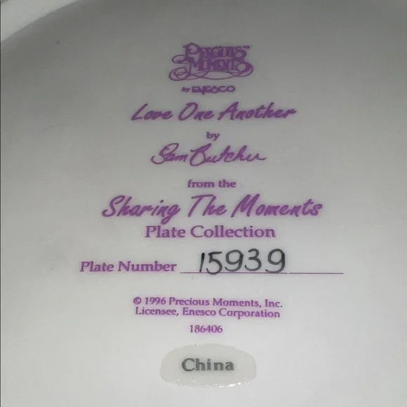 Precious Moments Love One Another Plate - Enesco - Picture 16 of 16
